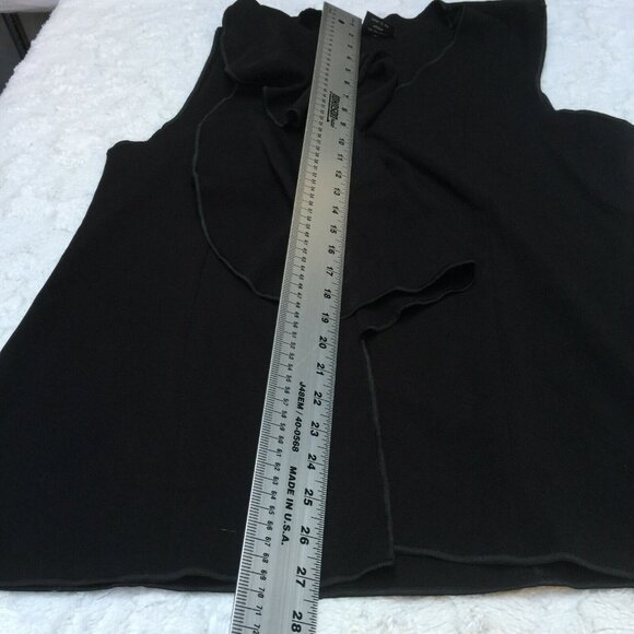Spirithouse Women's Ruffle Front Top Blouse V-Neck Drape Large Sleeveless Black - Picture 8 of 8